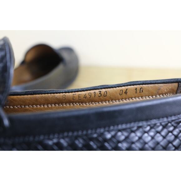 Allen Edmonds Shoes Mens 8 EE Black Leather Rimini Tassel Basket Weave Loafers - Picture 6 of 7